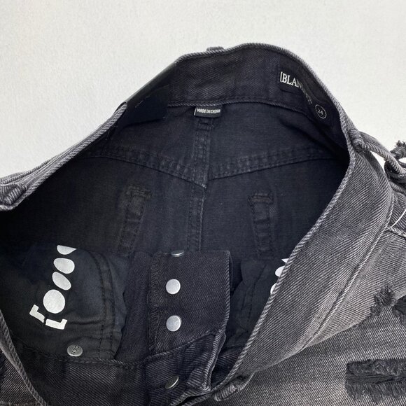 NWT BLANKNYC Black High Waist Distressed Shorts - Picture 6 of 10